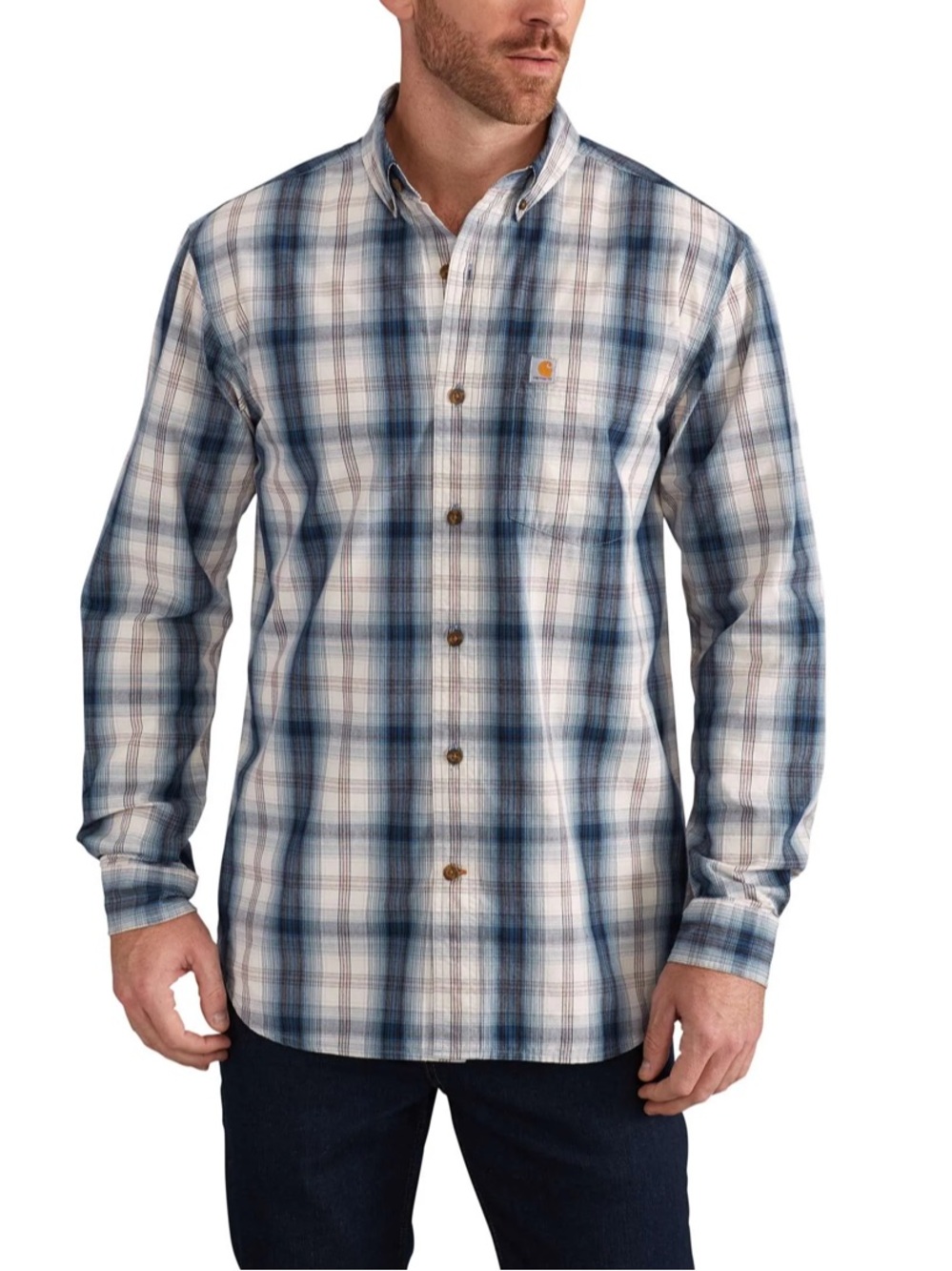 Carhartt Essential Plaid Button Down Long Sleeve Shirt